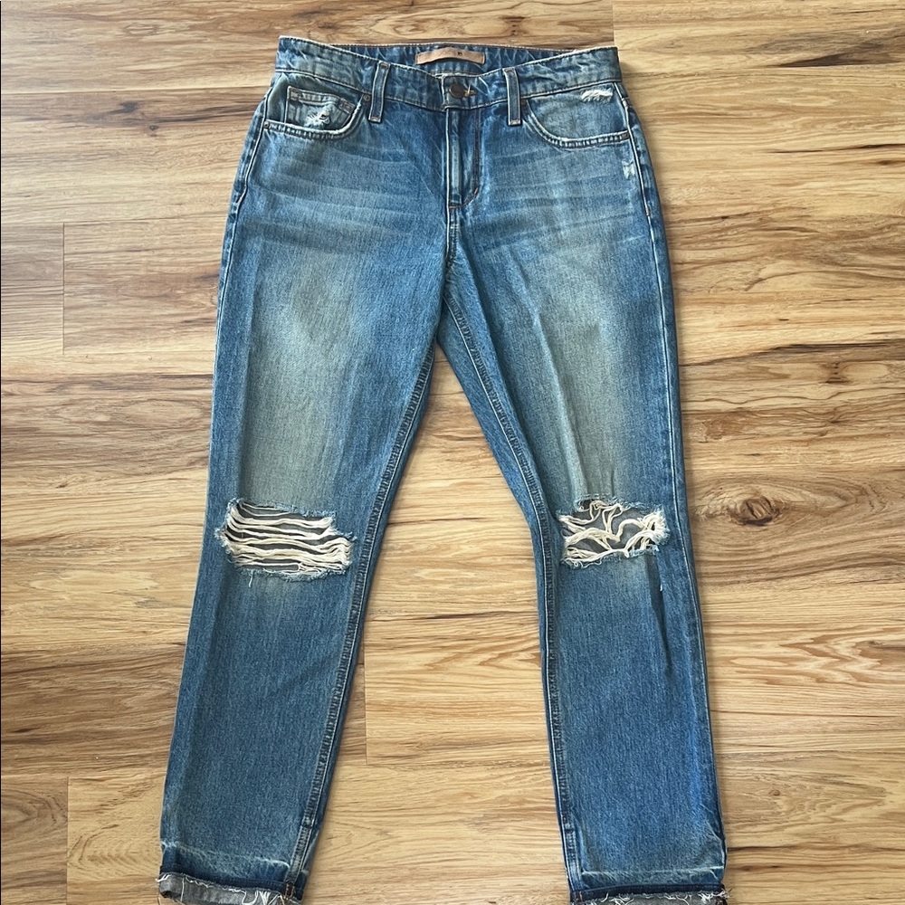 Joe's Jeans Blue Distressed Boyfriend Jeans
